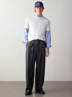 Pinstripe pleated pant