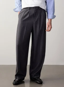 Pinstripe pleated pant