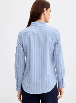 Pinstriped poplin shirt