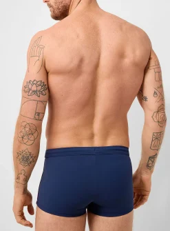 Piped retro fitted swim trunk