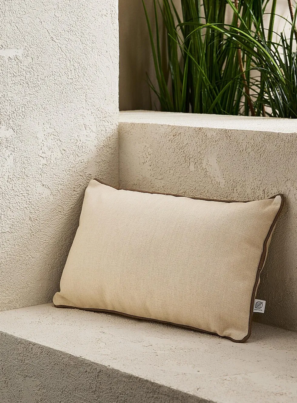 Piped trim removable-cover outdoor cushion