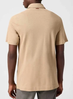Piped-pocket piqué polo