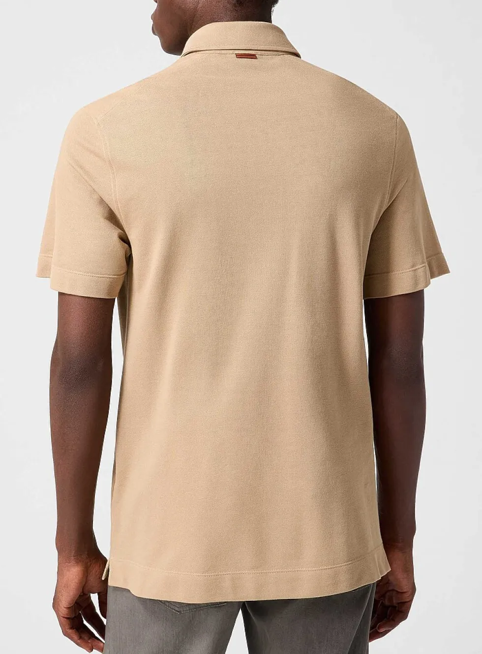Piped-pocket piqué polo