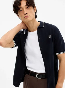 Piqué buttoned polo