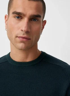 Piqué jacquard sweater