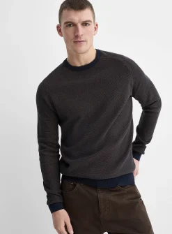 Piqué jacquard sweater