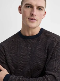 Piqué jacquard sweater