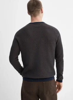 Piqué jacquard sweater