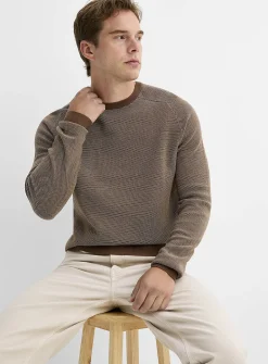 Piqué jacquard sweater