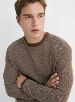 Piqué jacquard sweater