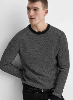 Piqué jacquard sweater