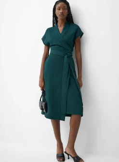 Piqué wrap dress
