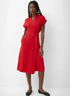 Piqué wrap dress