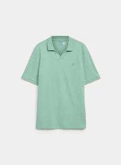 Piqué-knit Johnny-collar polo