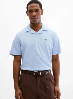 Piqué-knit Johnny-collar polo