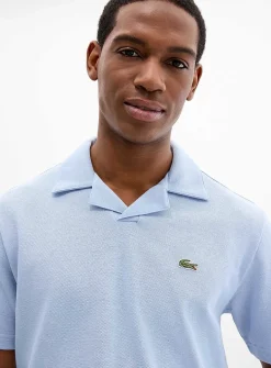 Piqué-knit Johnny-collar polo