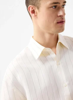 Piqué-stripe lightweight shirt
