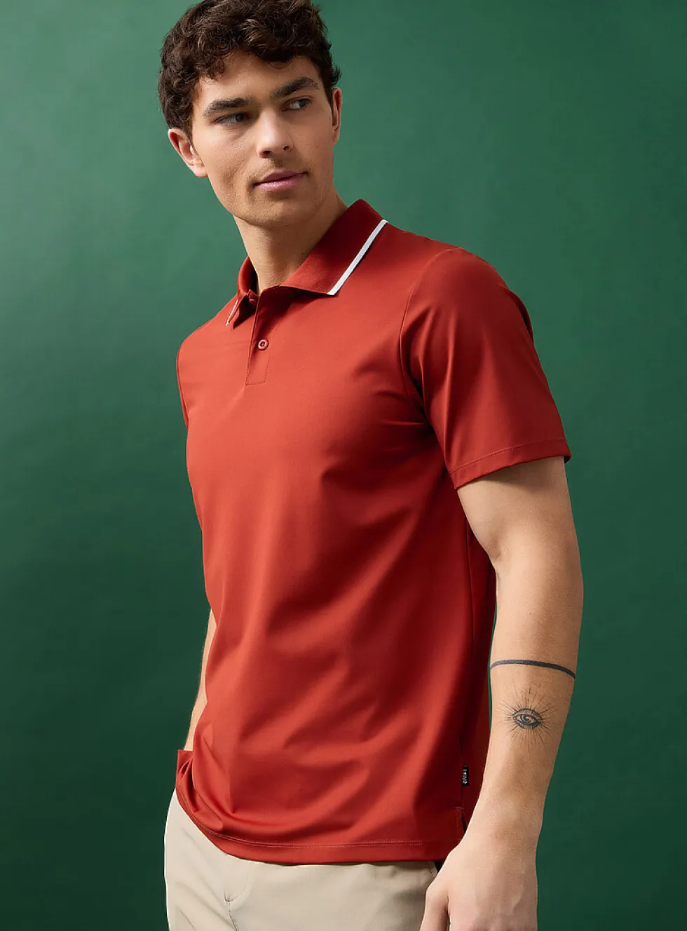 Piqué-style microfibre golf polo