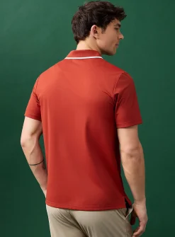 Piqué-style microfibre golf polo