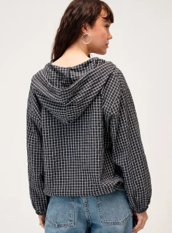 Plaid hooded shirt