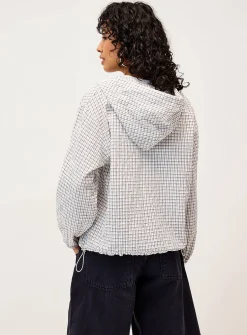 Plaid hooded shirt