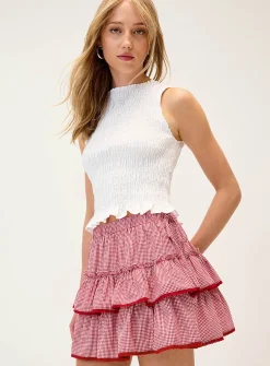 Plaid ruffles mini skirt