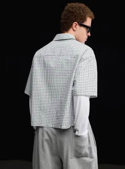 Plaid seersucker shirt