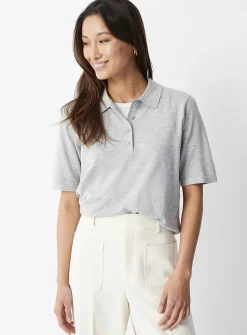 Plain boxy polo sweater