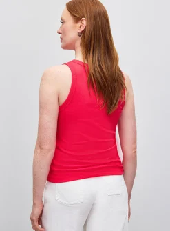 Plain ribbed fitted cami