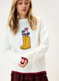 Playful embroidery sweater