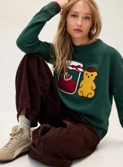 Playful embroidery sweater
