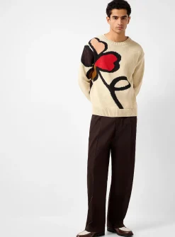 Playful floral jacquard sweater