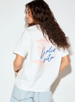 Playful print loose boxy-fit T-shirt