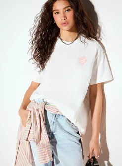 Playful print loose boxy-fit T-shirt