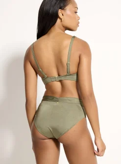 Pleated accent iridescent bikini