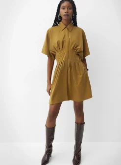 Pleated cinched minidress