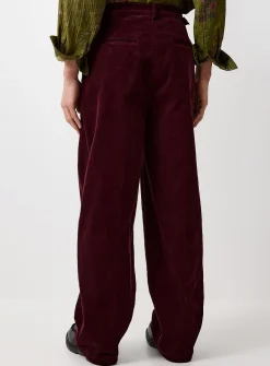 Pleated corduroy pant