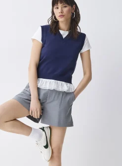 Pleated dress short