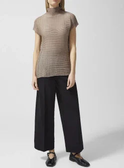 Pleated elastic waistband pant