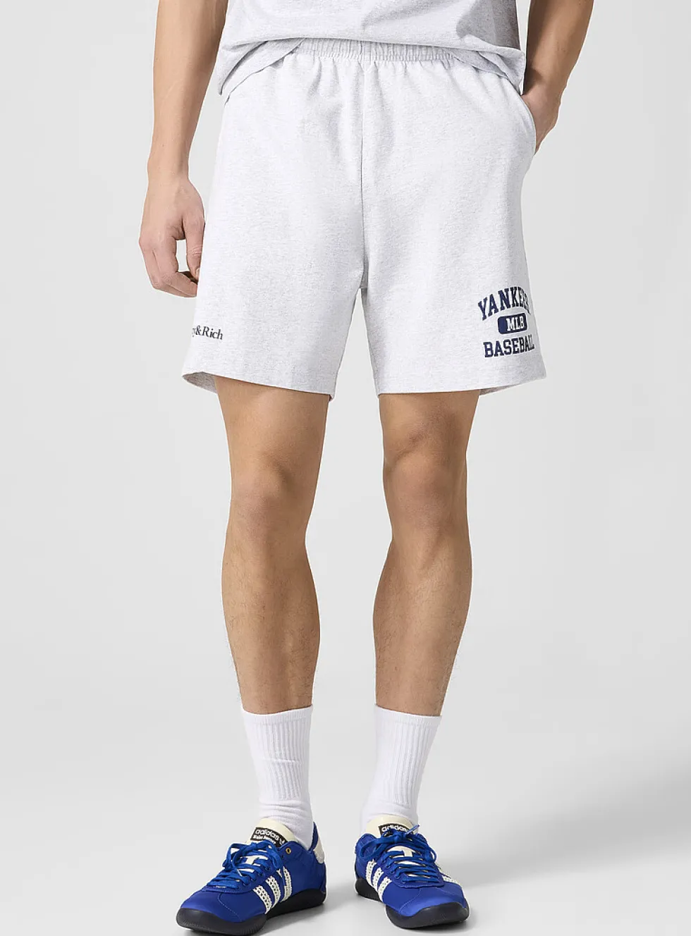 Pleated jersey shorts