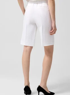 Pleated linen Bermuda short