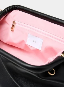 Pleated pebbled evening bag