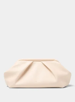 Pleated pebbled evening bag