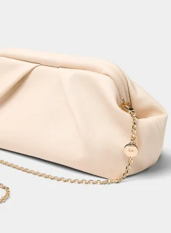 Pleated pebbled evening bag