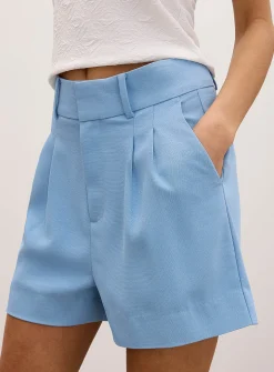 Pleated piqué short