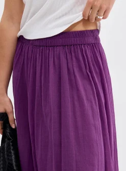 Pleated sheer voile maxi skirt
