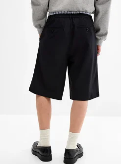 Pleated soft twill Bermudas