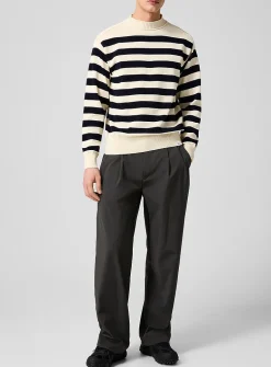 Pleated technical canvas pant