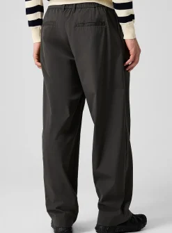 Pleated technical canvas pant