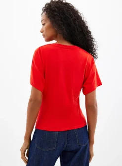 Pleated waist organic cotton T-shirt